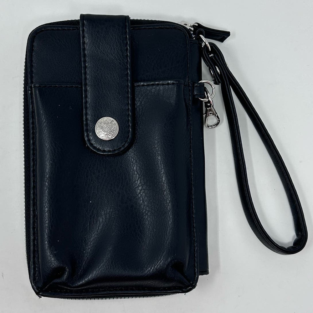 Safe Keeper Black Women's Cell Phone Credit‎ Card Crossbody Wallet Bag